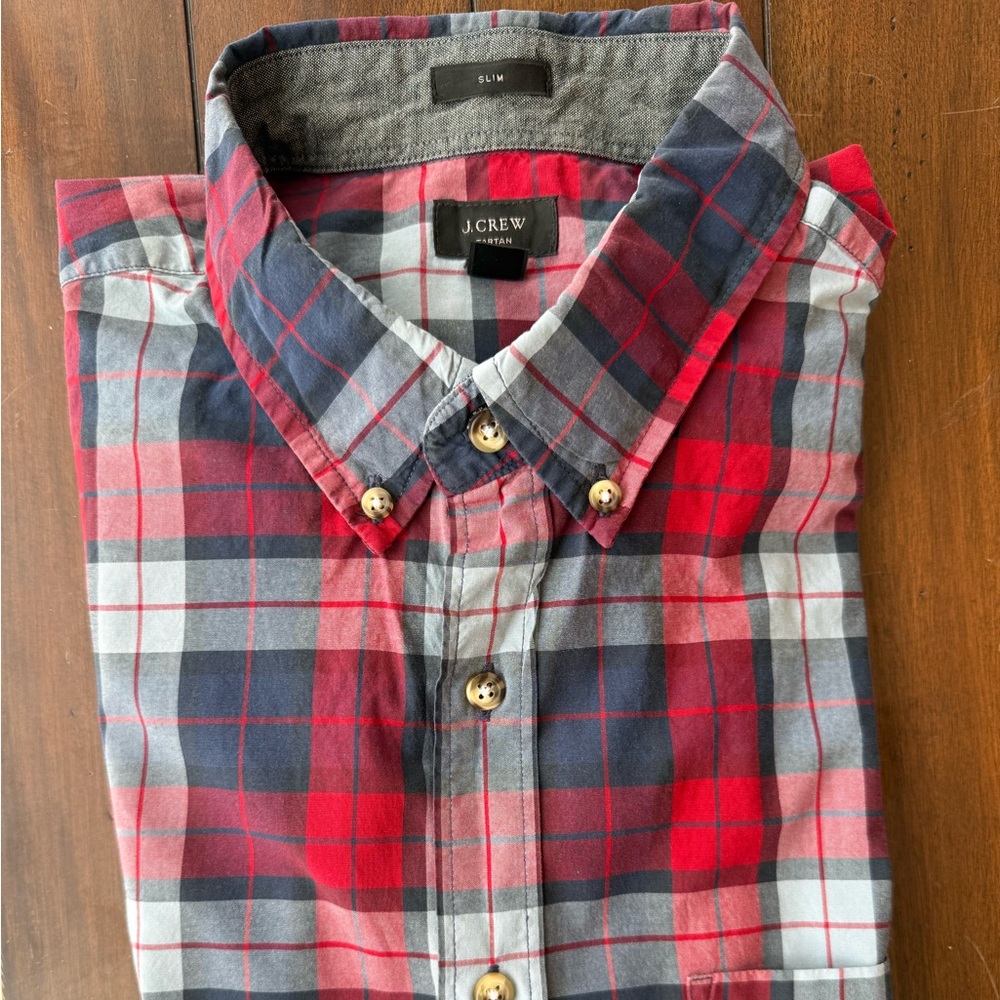 J. Crew Men's Vibrant Plaid Button-Down Shirt